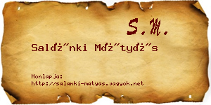 Salánki Mátyás névjegykártya